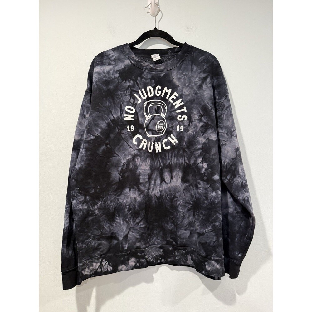 Crunch Fitness Sweatshirt Unisex XL Gym Tie Dye Cotton Work Out Travel Lounge
